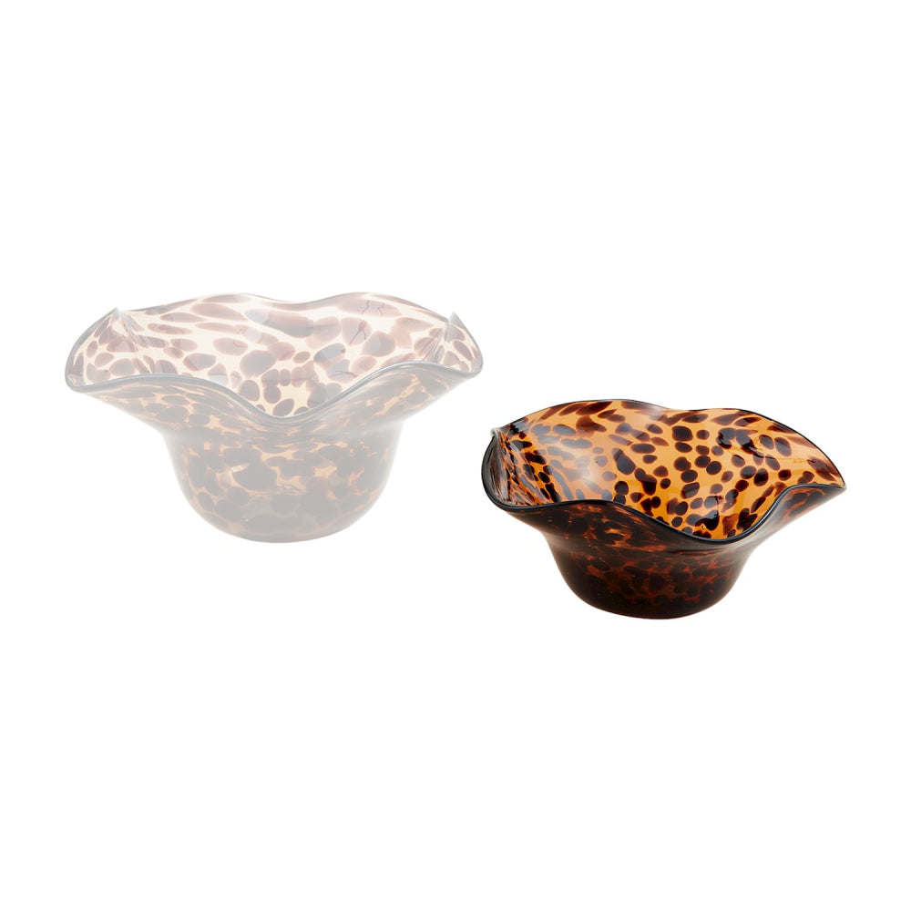 Mud Pie Ruffle Tortoise Glass Bowls