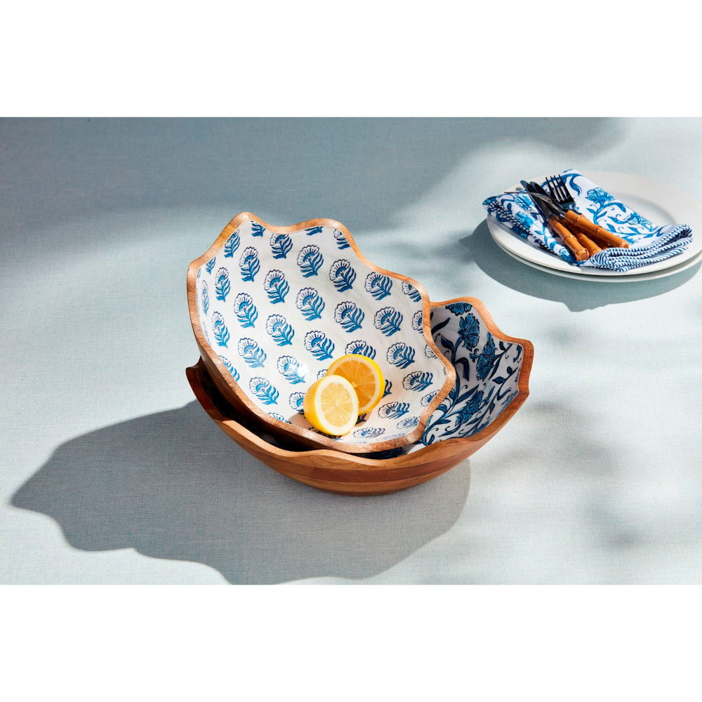 Mud Pie Block Print Enamel Bowl