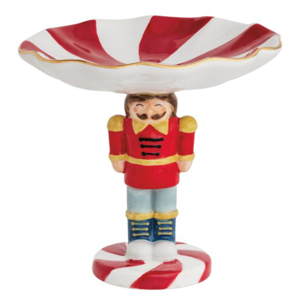 Mud Pie Nutcracker & Santa Pedestal Candy Dishes