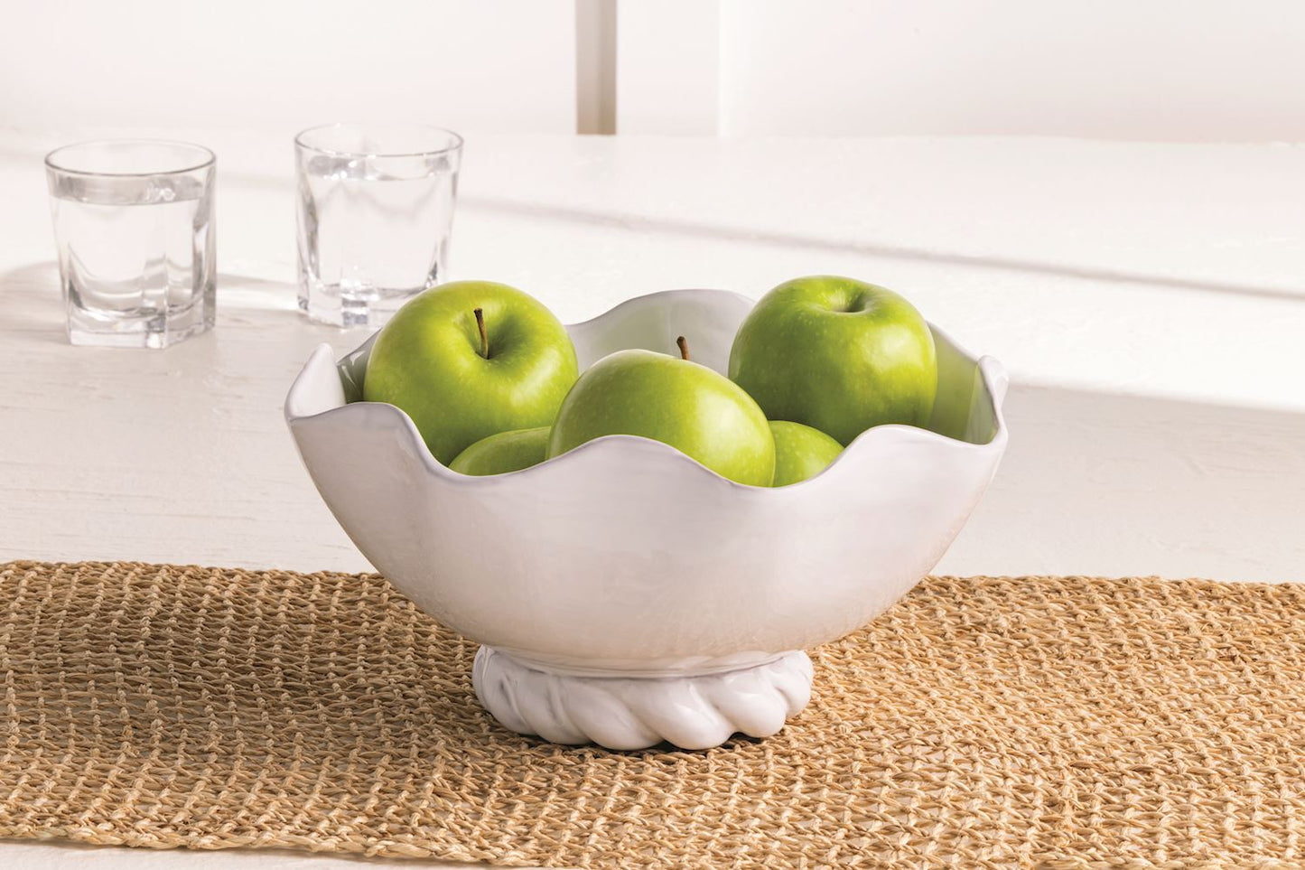 Mud Pie Twisted Base Ceramic Bowl