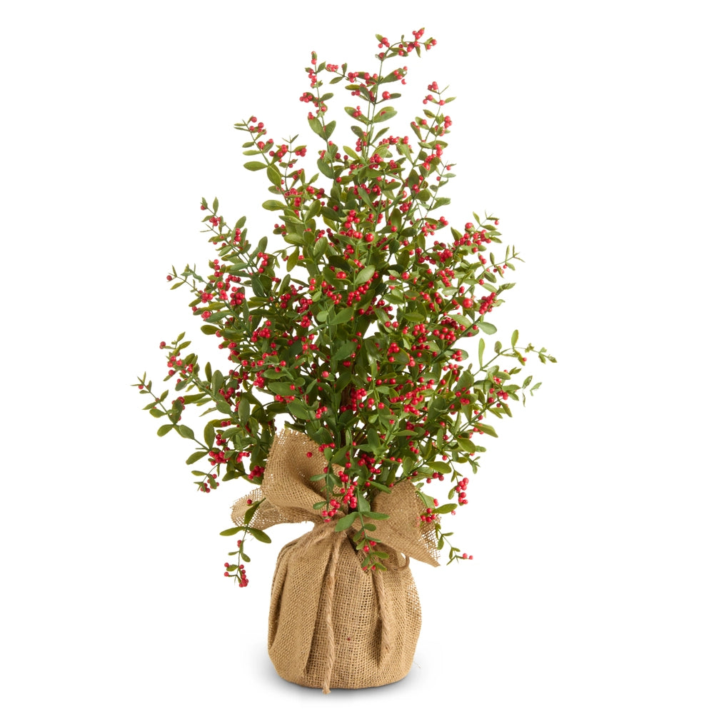 Raz Imports 27" Red Berry Tree in Burlap Bag