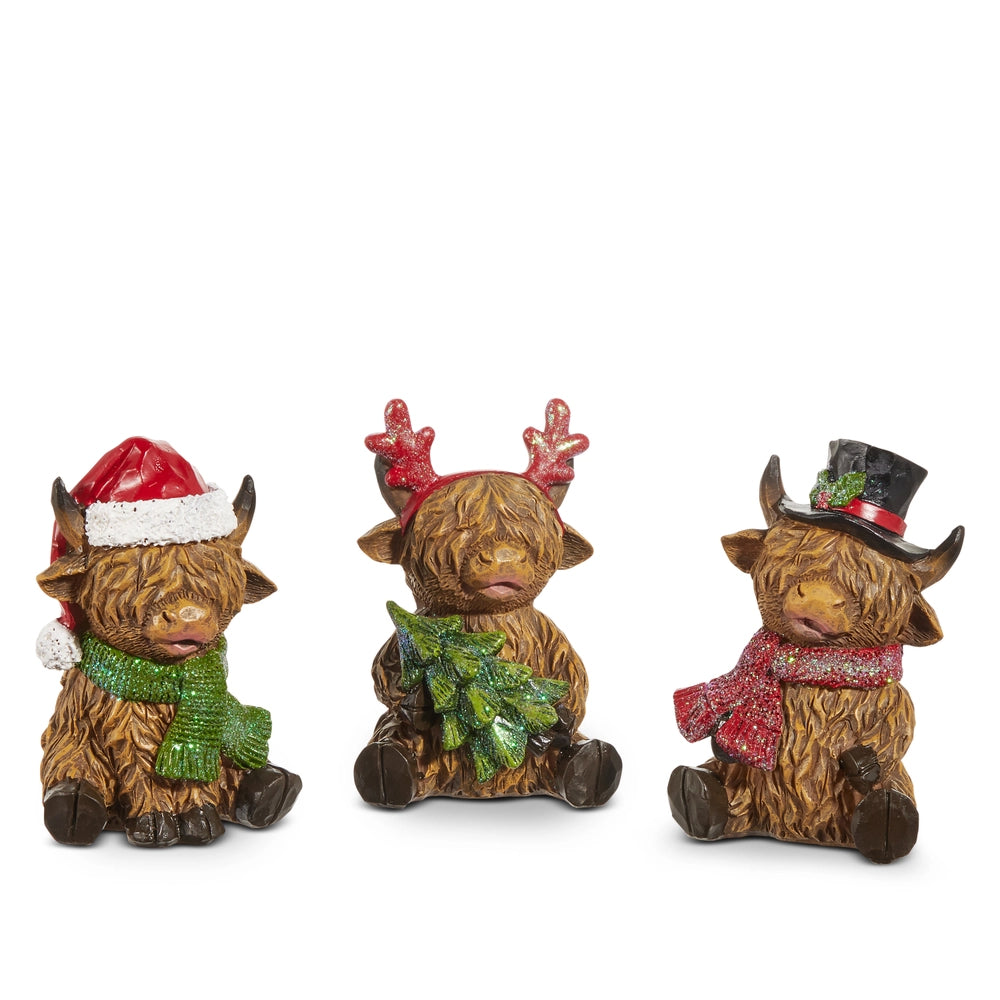Raz Imports Highland Cow Ornaments