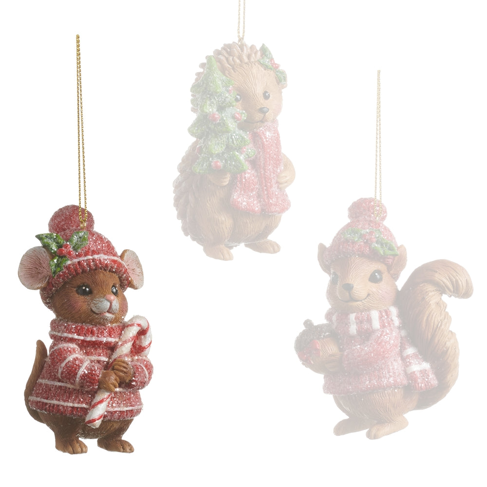 Raz Imports Cozy Critter Christmas Ornaments
