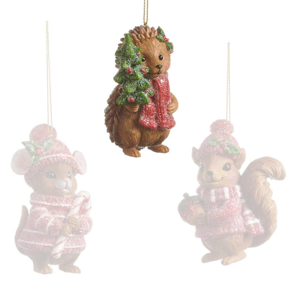 Raz Imports Cozy Critter Christmas Ornaments