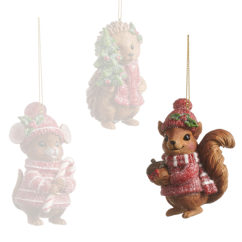 Raz Imports Cozy Critter Christmas Ornaments
