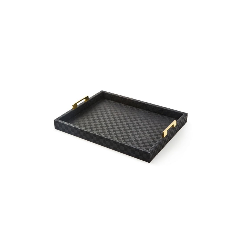 Mackenzie-Childs Black Faux Leather Tray
