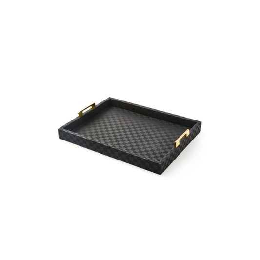 Mackenzie-Childs Black Faux Leather Tray