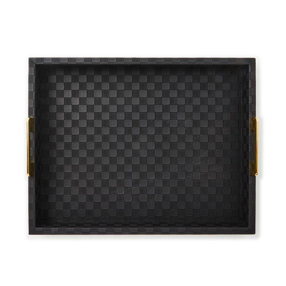 Mackenzie-Childs Black Faux Leather Tray