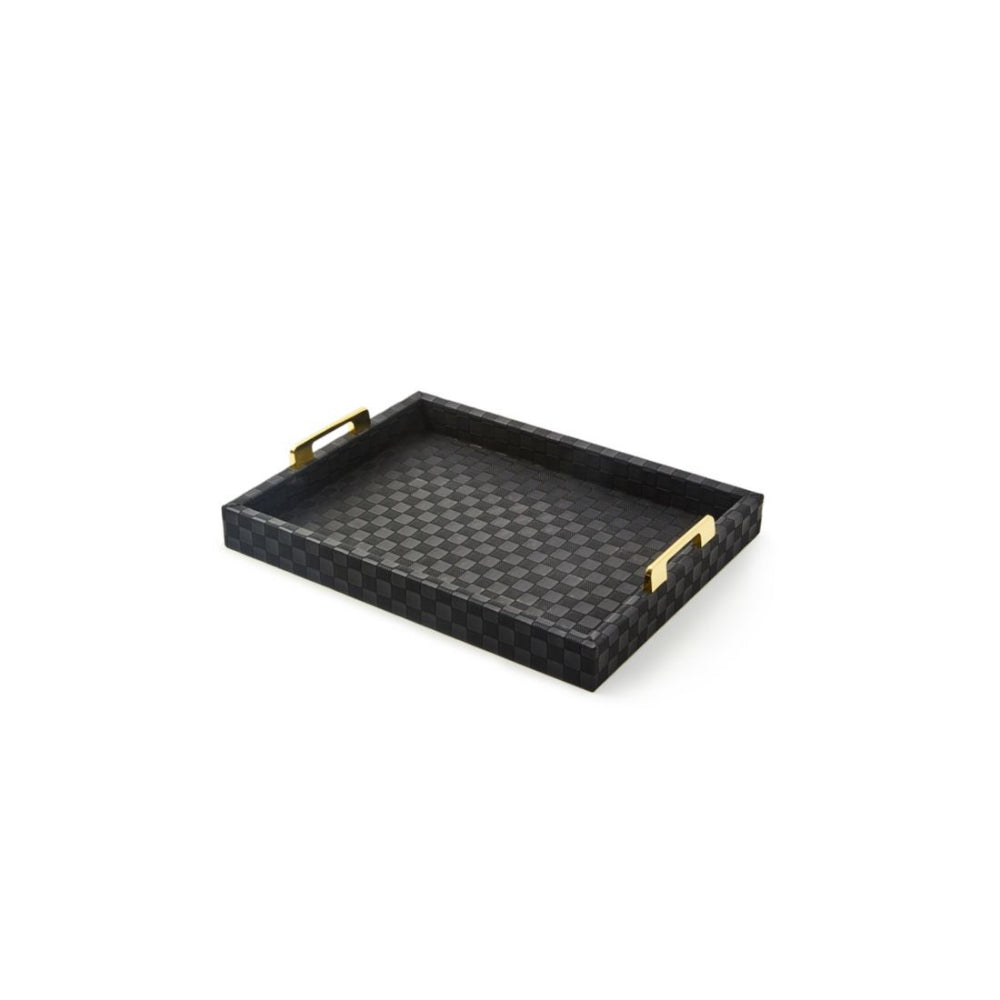 Mackenzie-Childs Black Faux Leather Tray