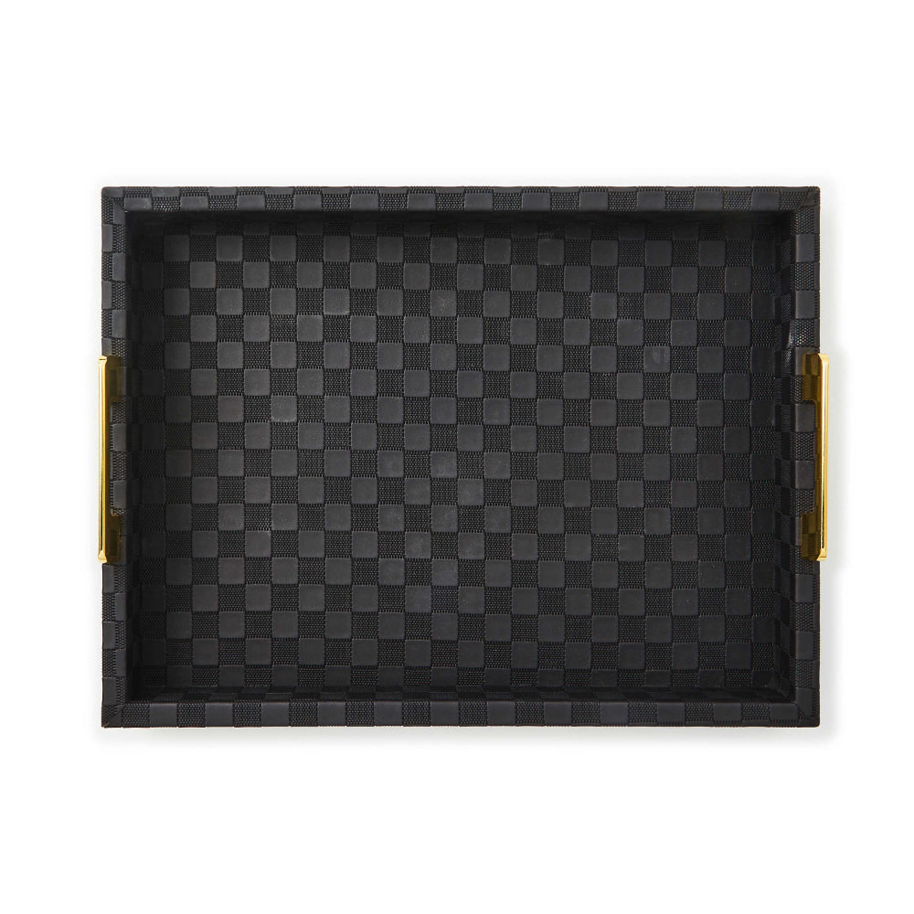 Mackenzie-Childs Black Faux Leather Tray