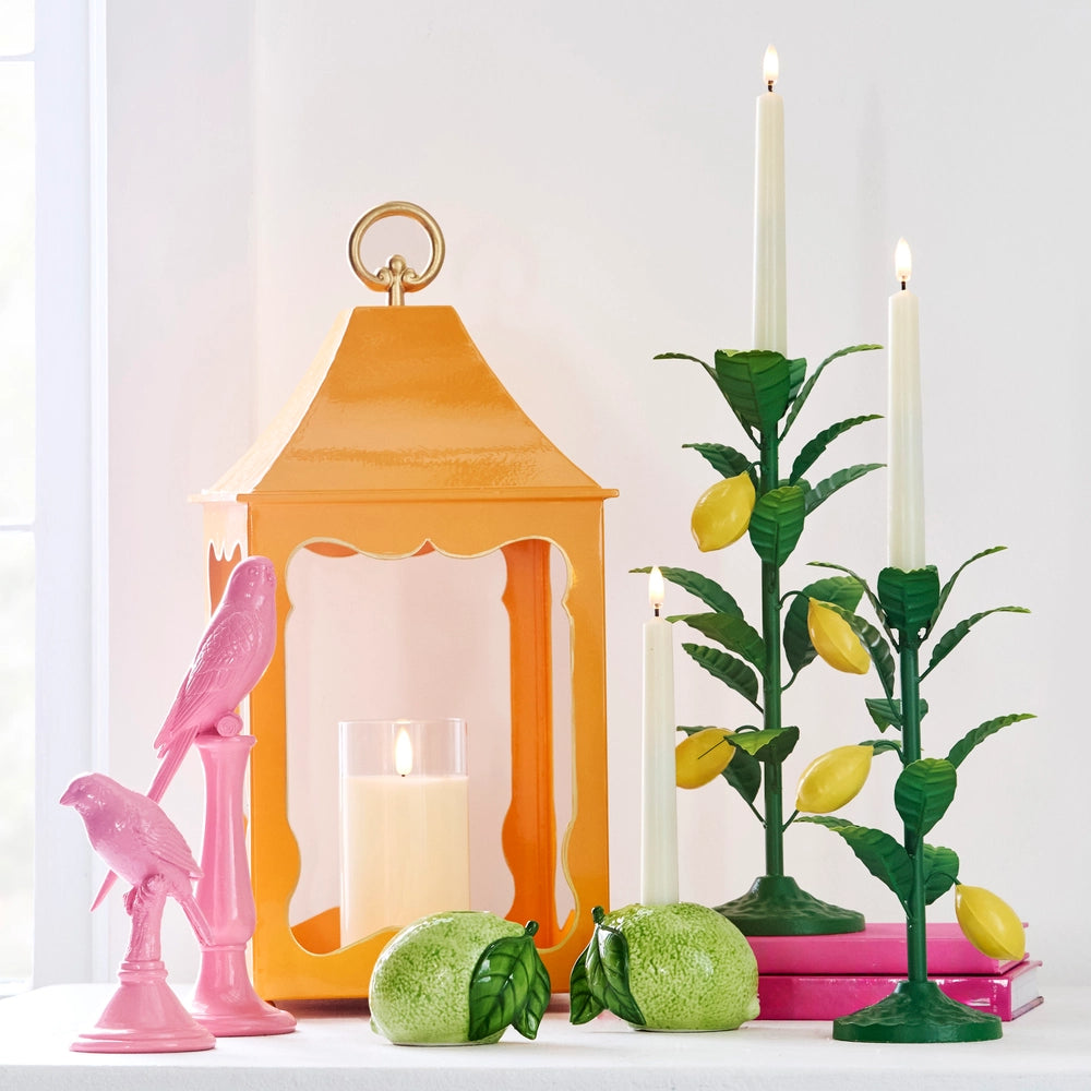 Raz Imports 10.25" Pink Birds on Pedestal - Set of 2