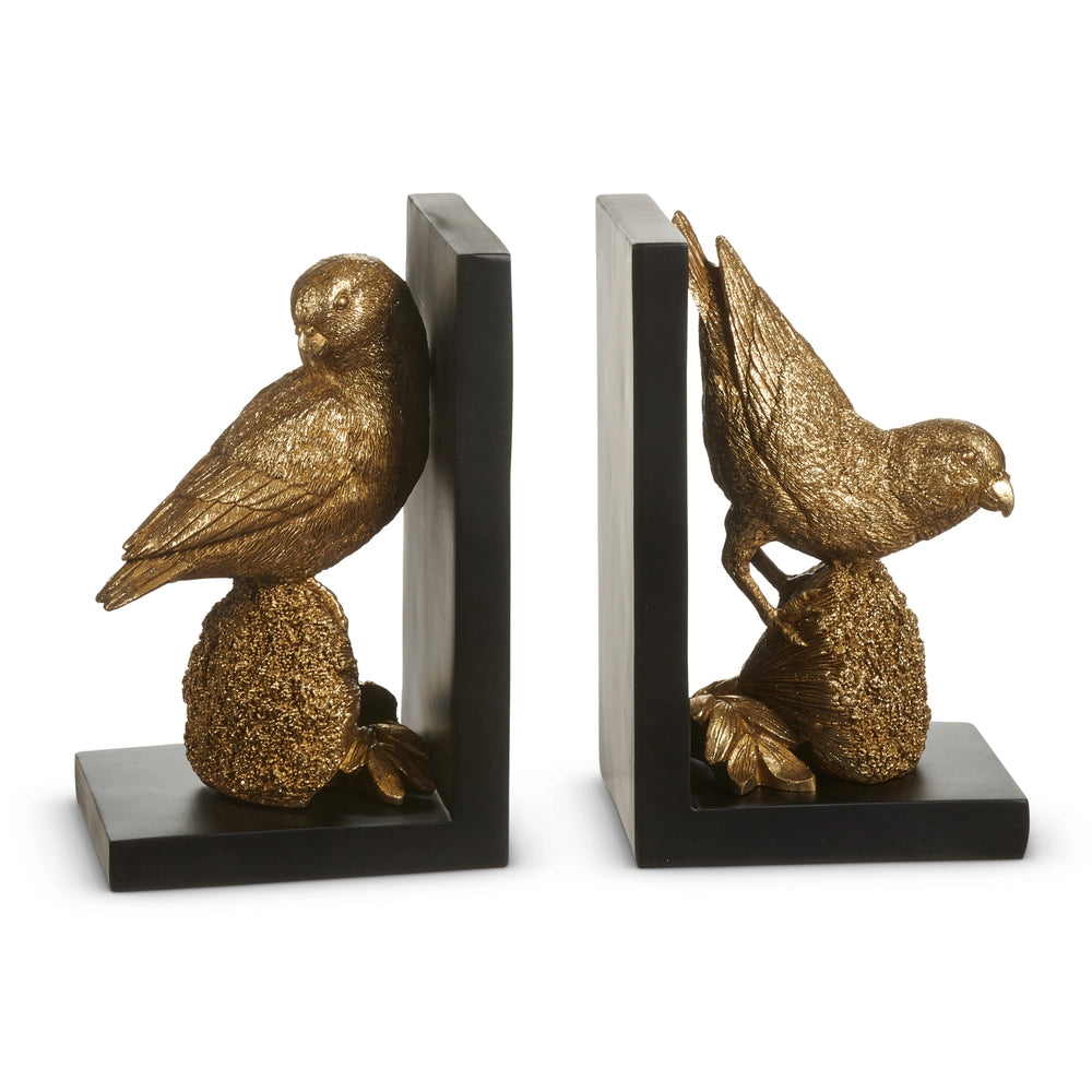 Raz Imports 7" Gold Bird Book Ends - Set of 2