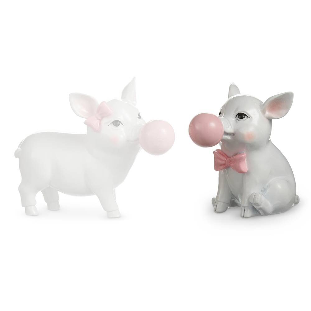 Raz Imports 5.5" Piglet Blowing Bubble
