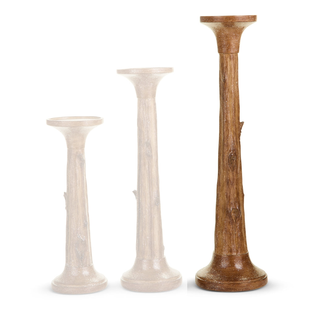 Large decorative Tree Trunk Candle Holder on a white backround. 