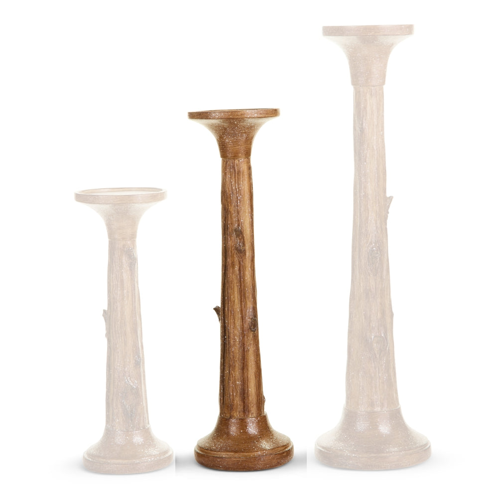 Medium decorative Tree Trunk Candle Holder on a white backround. 