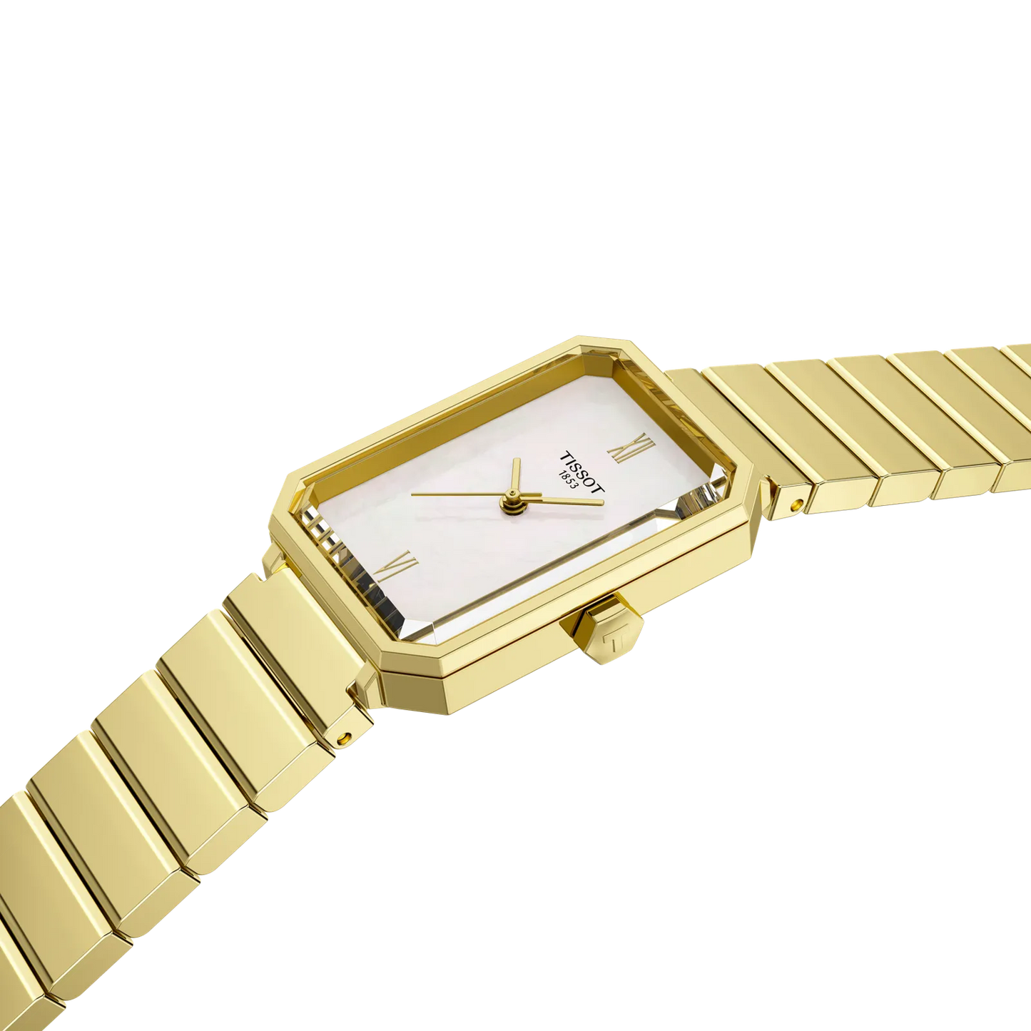 Tissot SRV 30mm Gold-Tone Quartz Watch with Mother of Pearl Dial