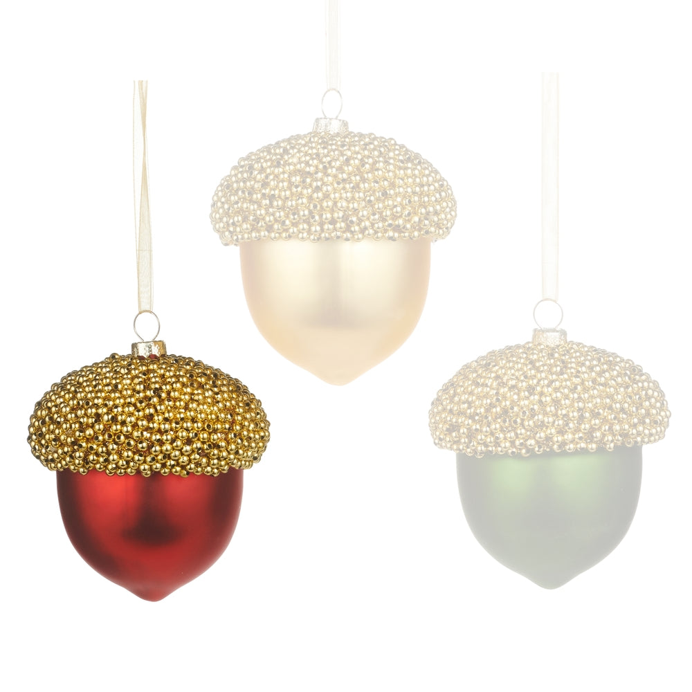 Raz Imports 3.5" Beaded Top Acorn Ornament