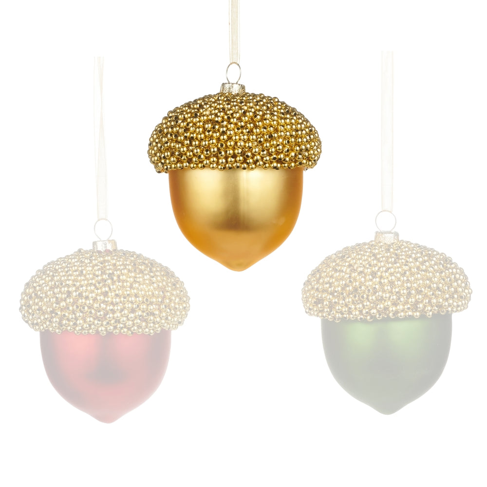 Raz Imports 3.5" Beaded Top Acorn Ornament