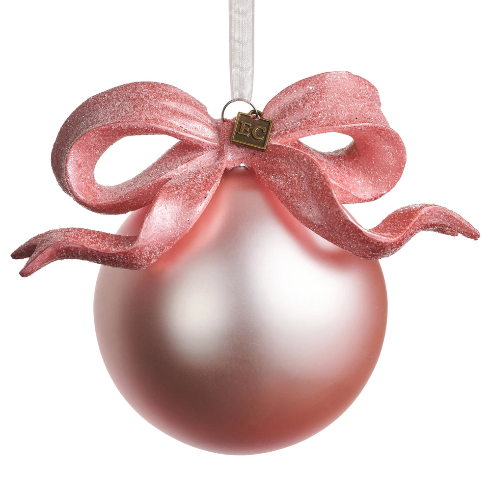 Raz Imports EC 5.5" Pink Ribbon Ball Ornament
