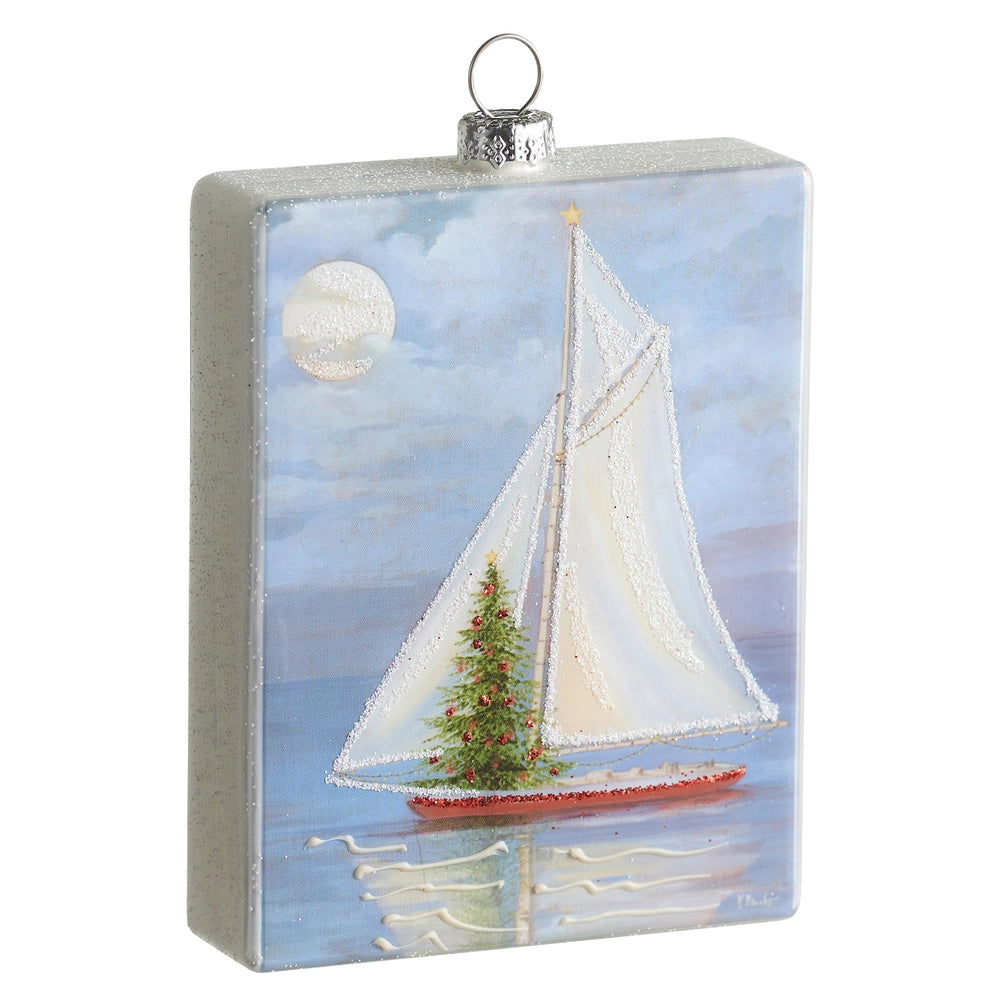 Raz Imports 4" Holiday Sailing Rectangle Ornament