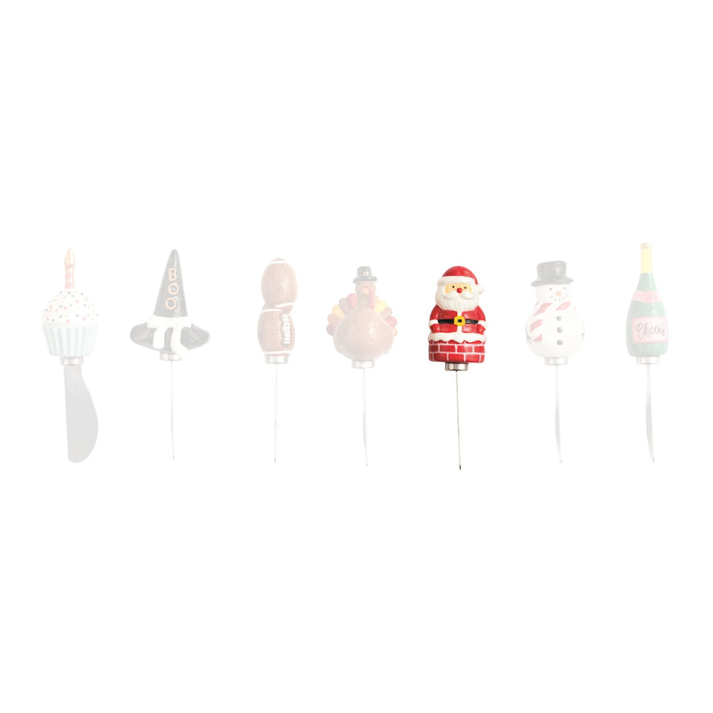 Santa topped spreader on a white backround.