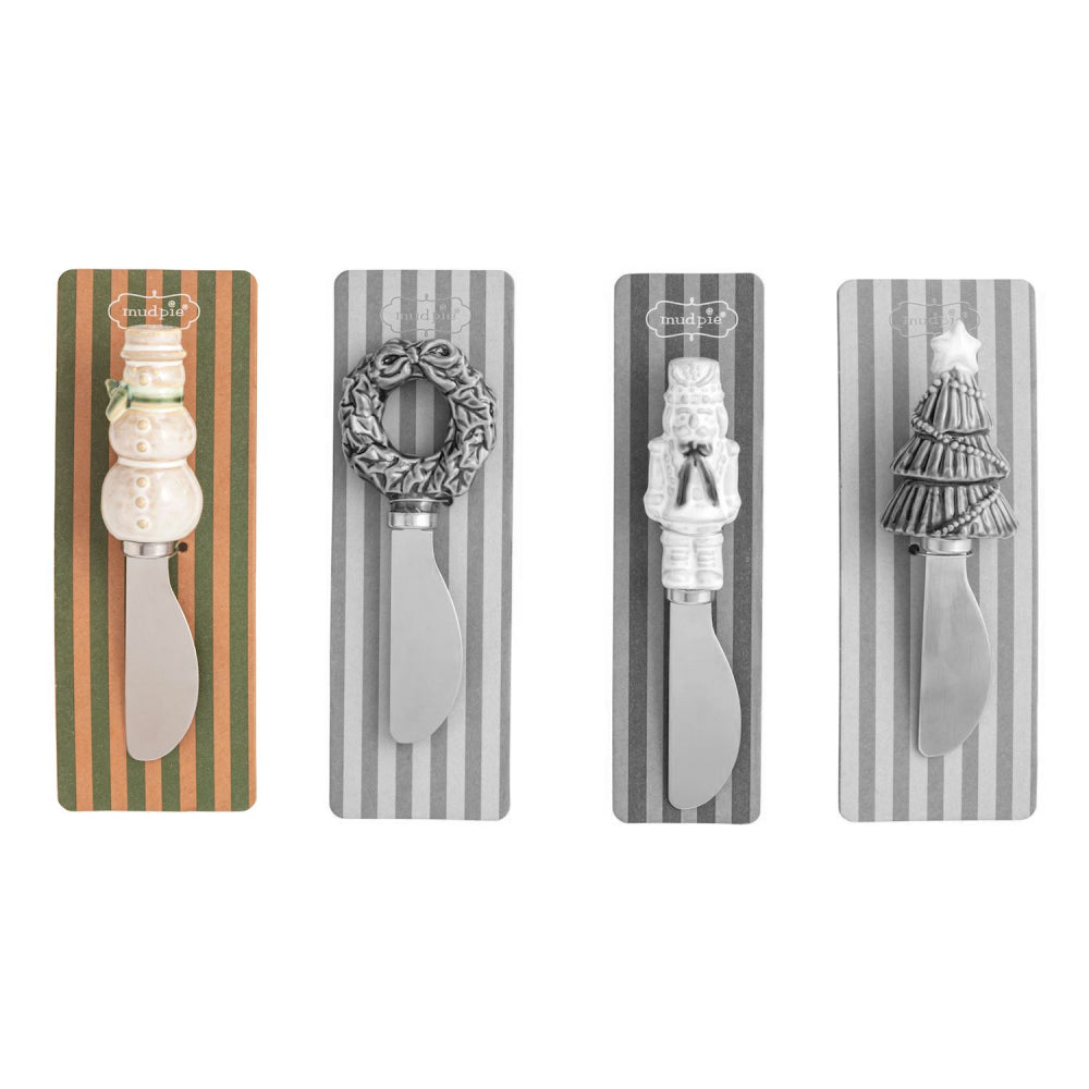 Mud Pie White Christmas Figural Spreaders