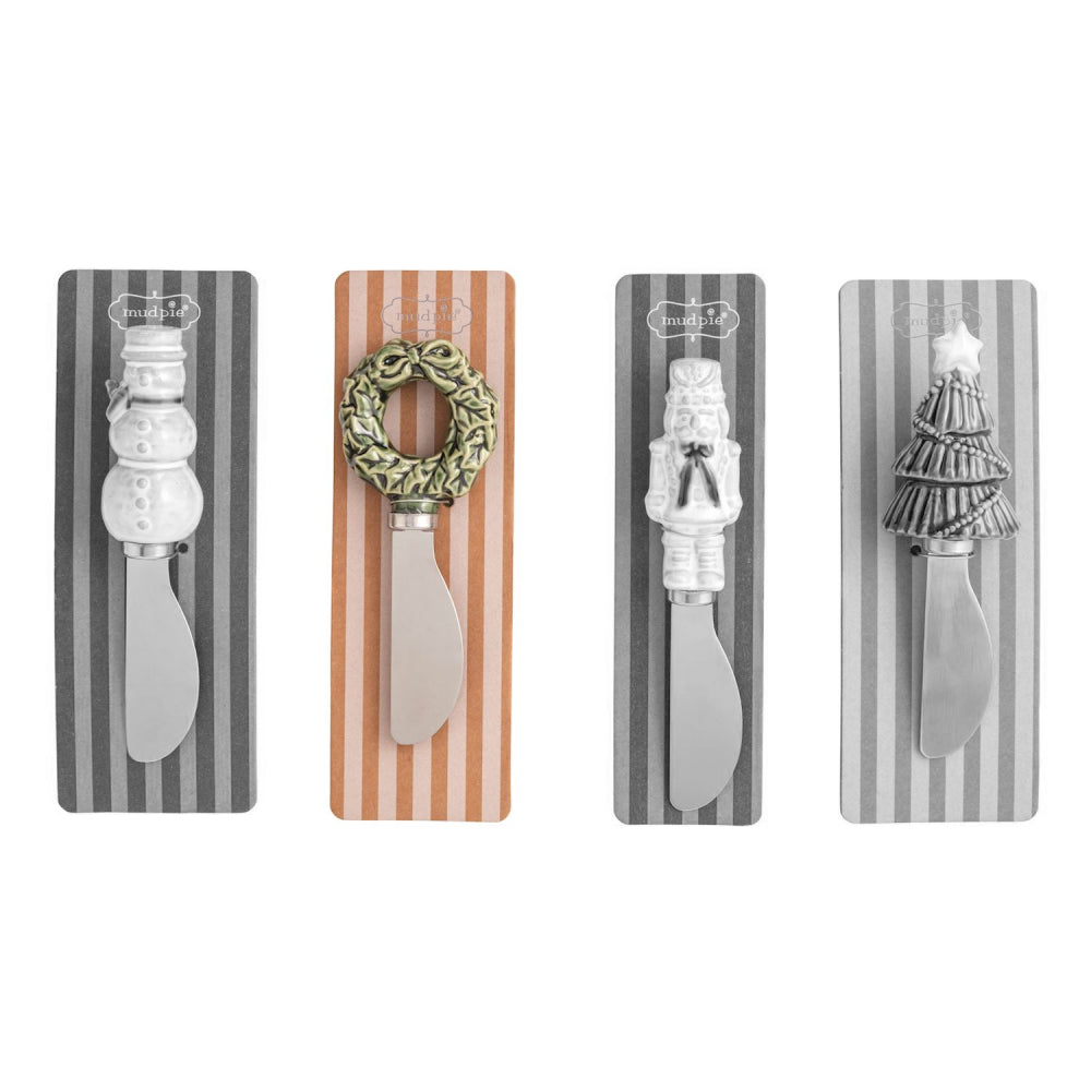 Mud Pie White Christmas Figural Spreaders