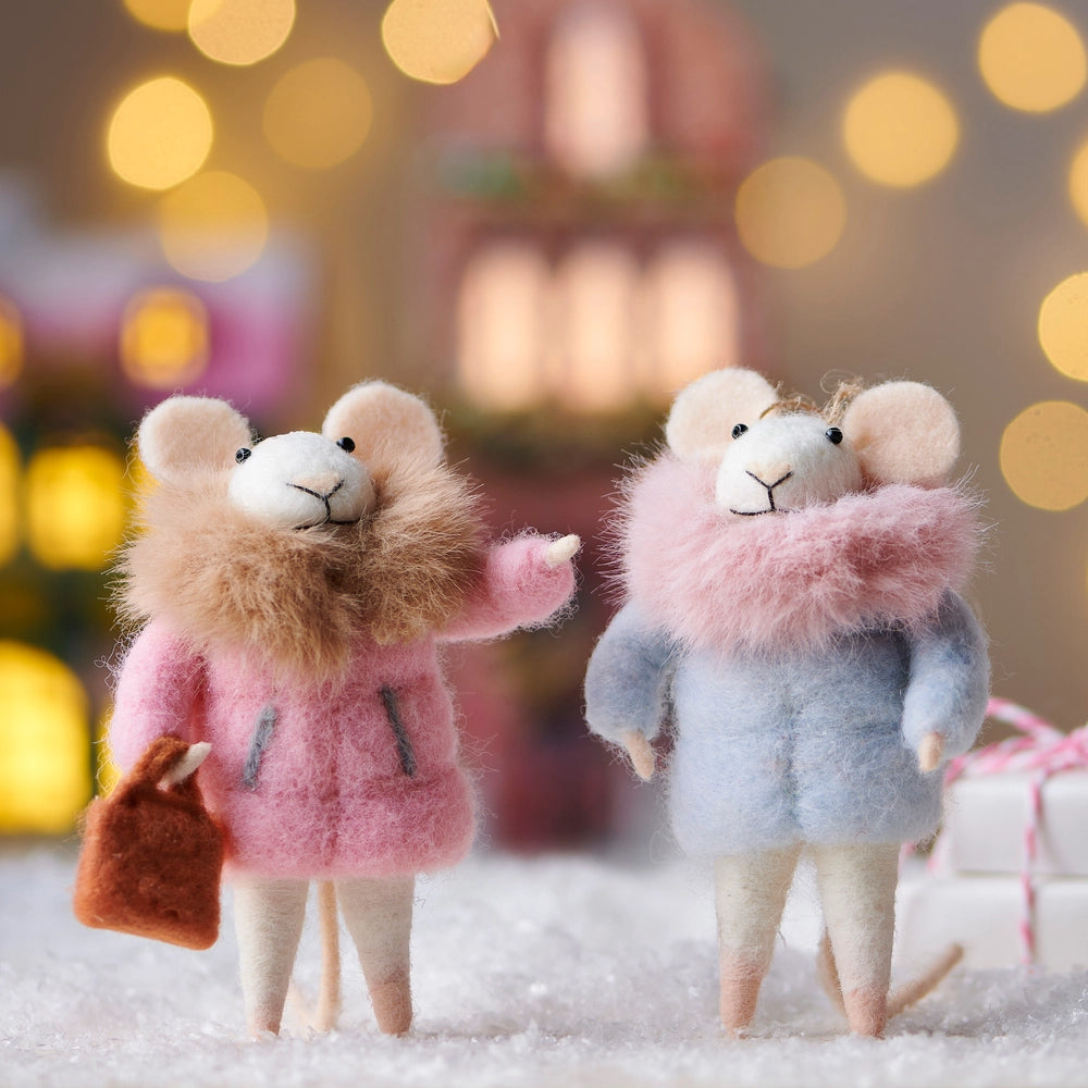 2 mice ornaments