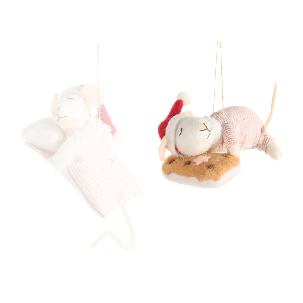2 mice ornaments