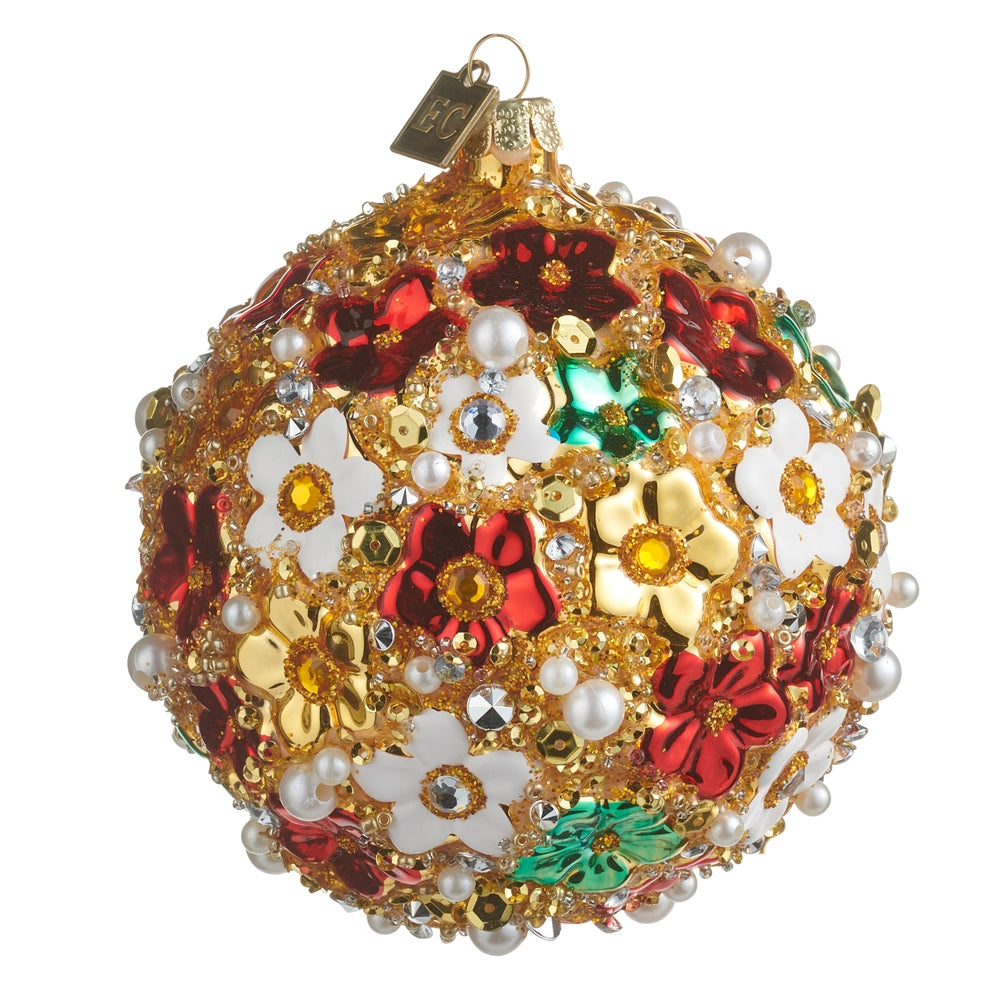 Raz Imports EC 4" Multicolor Blossom Ball Ornament