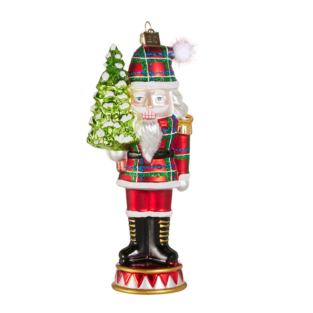 Raz Imports EC 7.5" Plaid Nutcracker Ornament