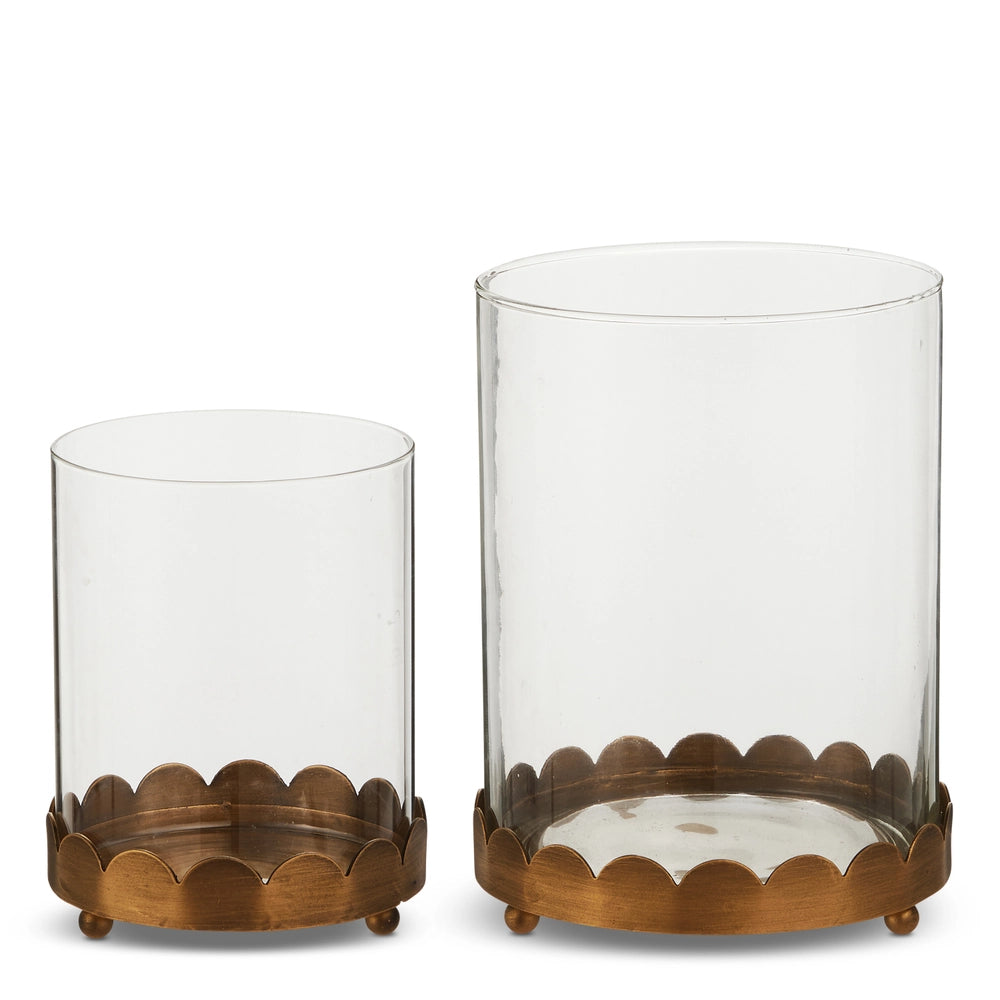 Raz Imports Gold Scalloped Trim Containers - Set of 2