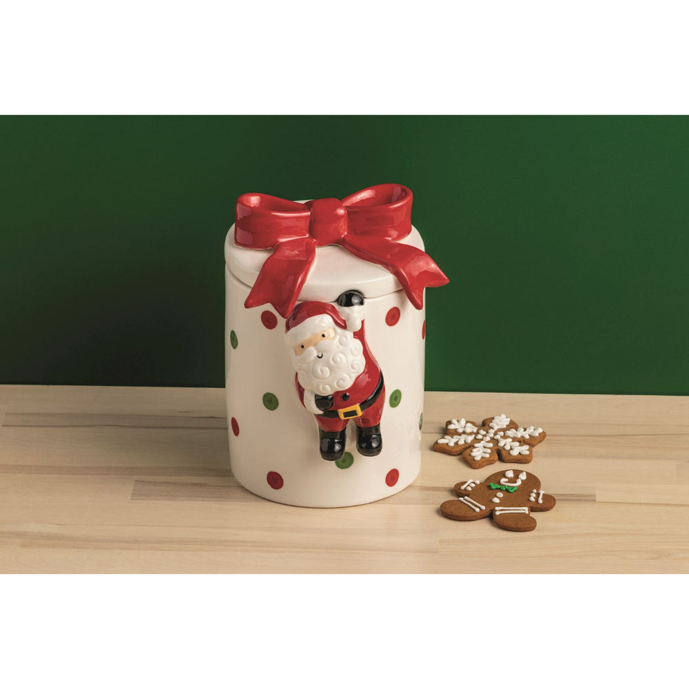 Mud Pie Bow Santa Cookie Jar