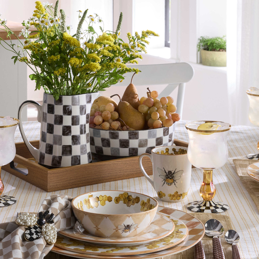 Mackenzie-Childs Black Check Serving Bowl