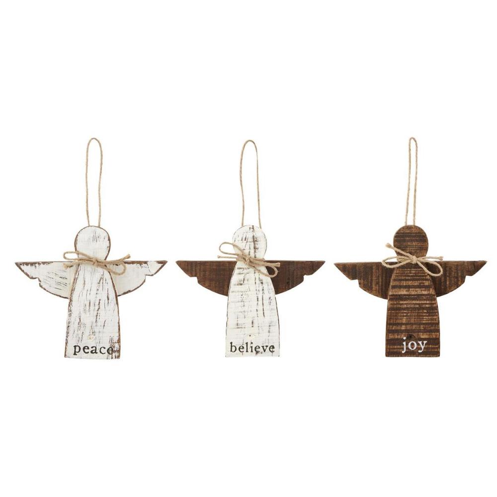 Mud Pie Wood Angel Ornament