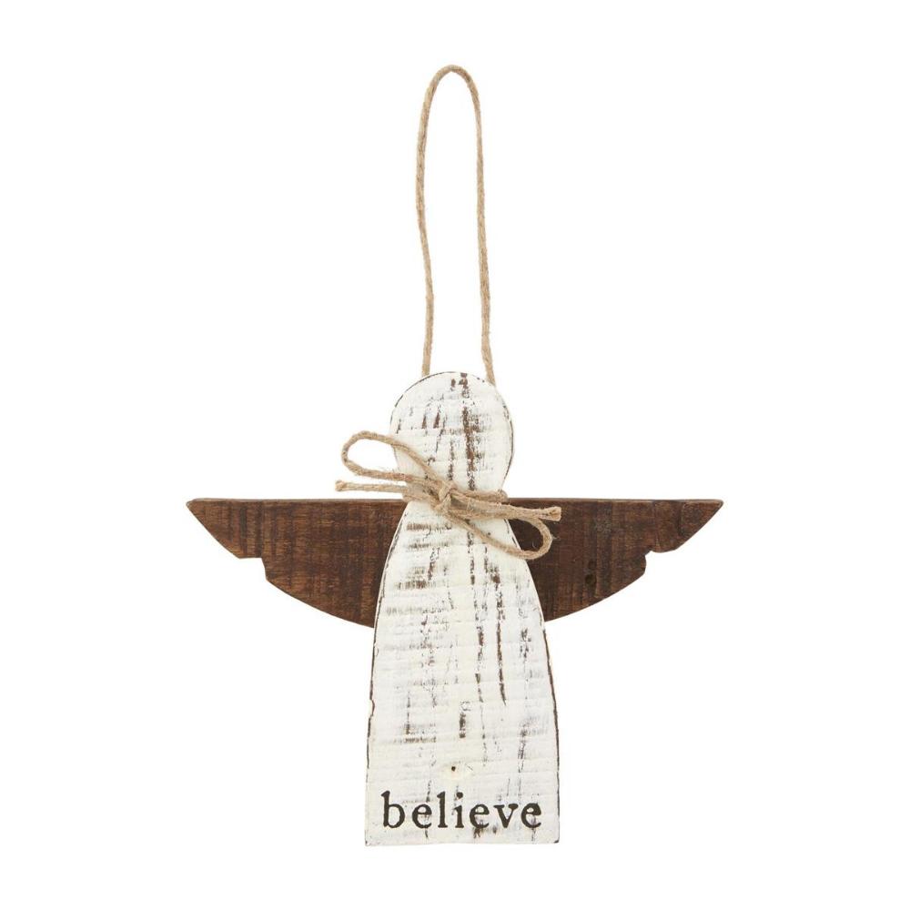 Mud Pie Wood Angel Ornament