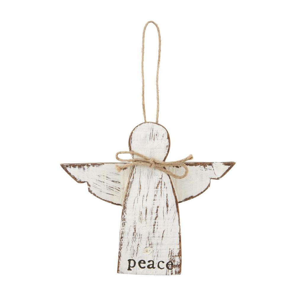 Mud Pie Wood Angel Ornament
