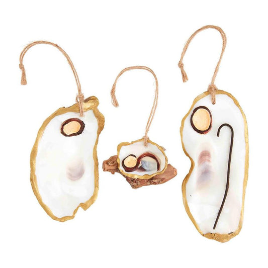 Mud Pie Oyster Nativity Ornament Set