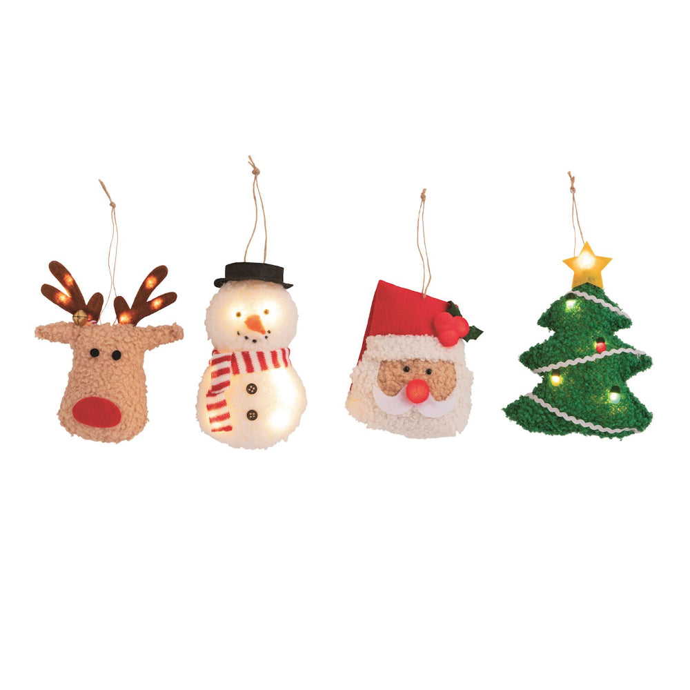 Mud Pie Christmas Light-Up Plush Ornaments