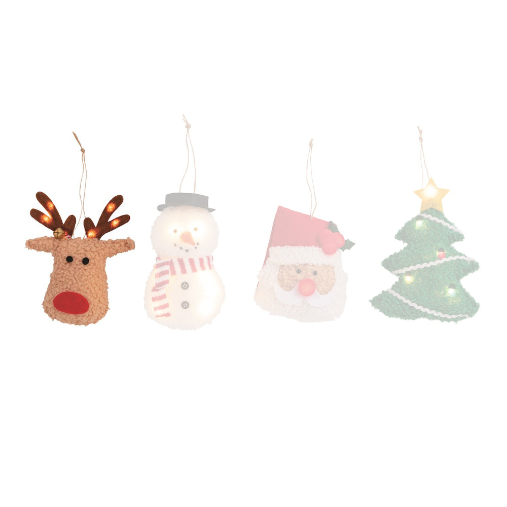 Mud Pie Christmas Light-Up Plush Ornaments
