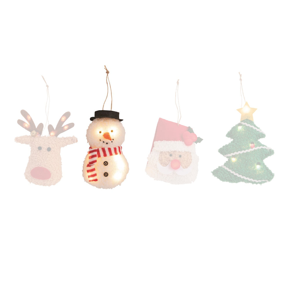 Mud Pie Christmas Light-Up Plush Ornaments