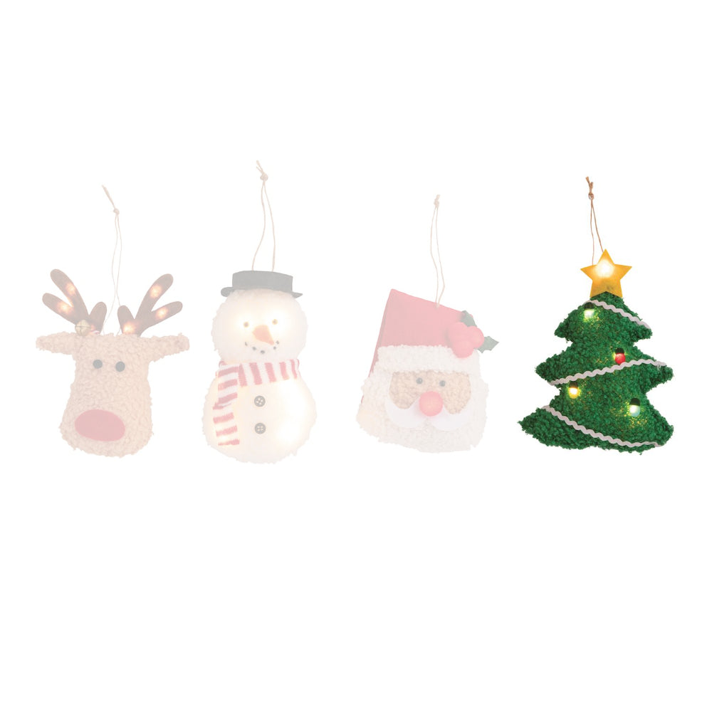 Mud Pie Christmas Light-Up Plush Ornaments