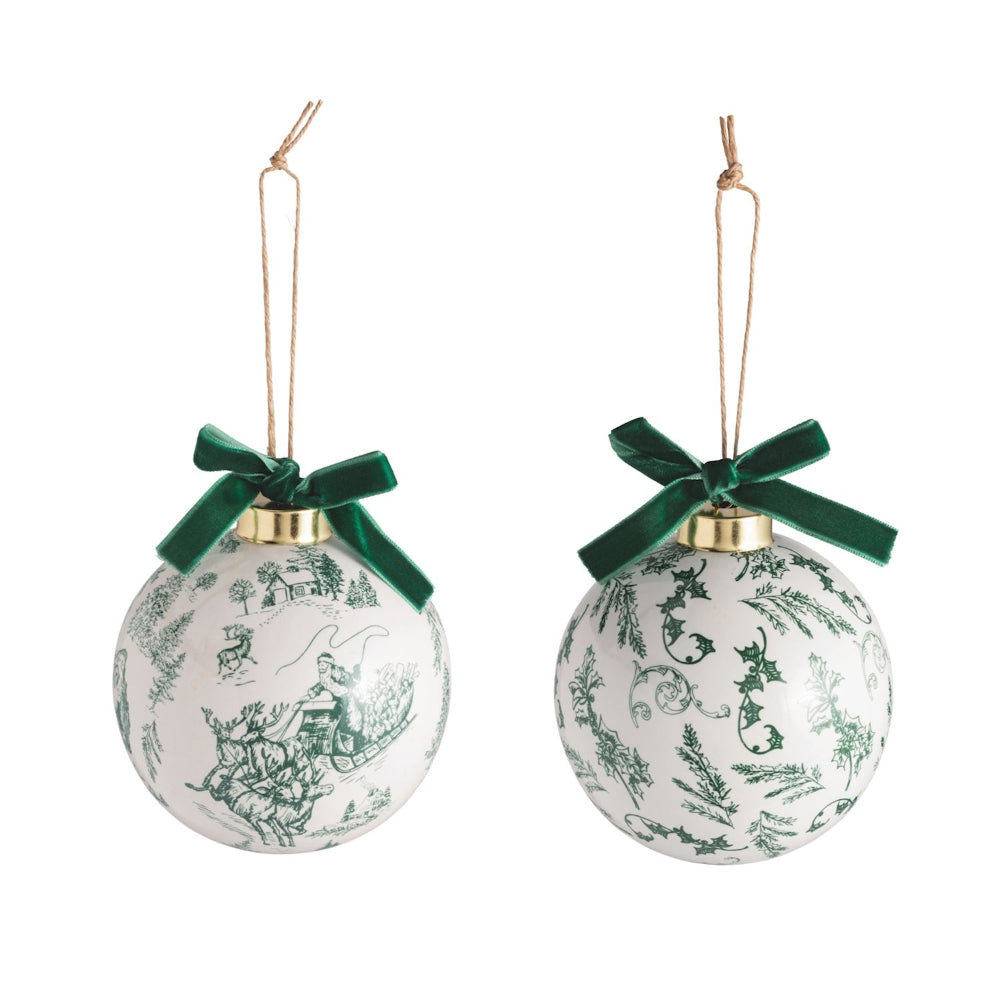 Mud Pie Toile Ball Ornaments