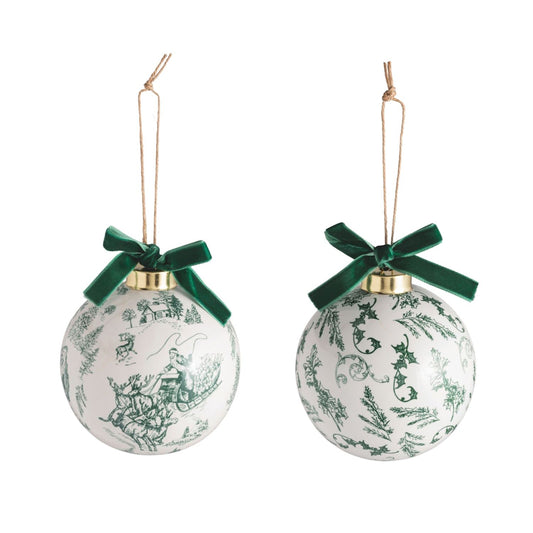 Mud Pie Toile Ball Ornaments
