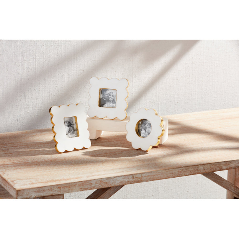 Mud Pie Scallop Marble Frame