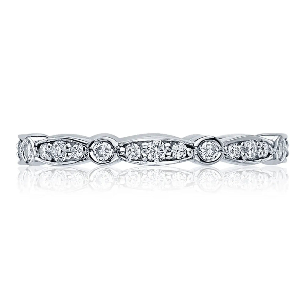 Tacori Sculpted Crescent Marquise and Round Design Wedding Band