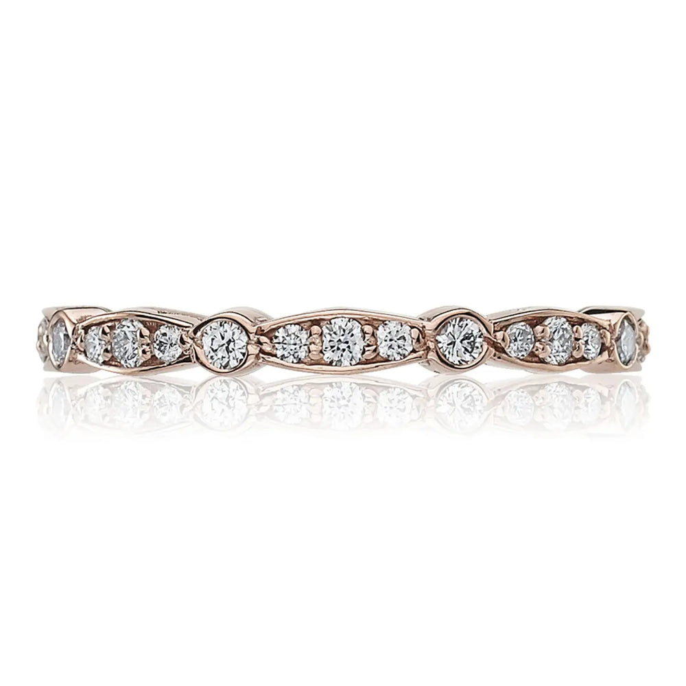 Tacori Sculpted Crescent Marquise and Round Design Wedding Band