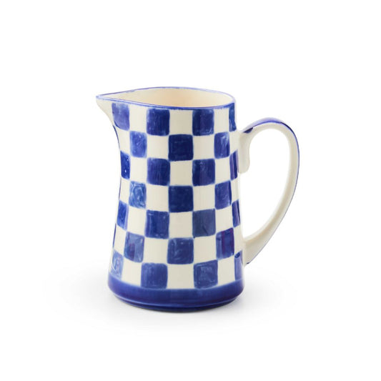 Mackenzie-Childs Indigo Check Pitcher