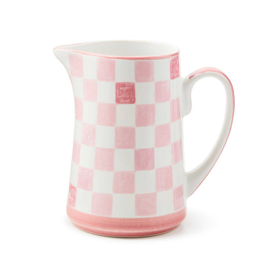 Mackenzie-Childs Pink Check Pitcher