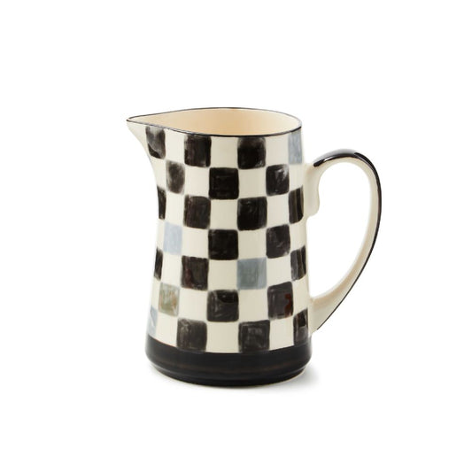 Mackenzie-Childs Black Check Pitcher